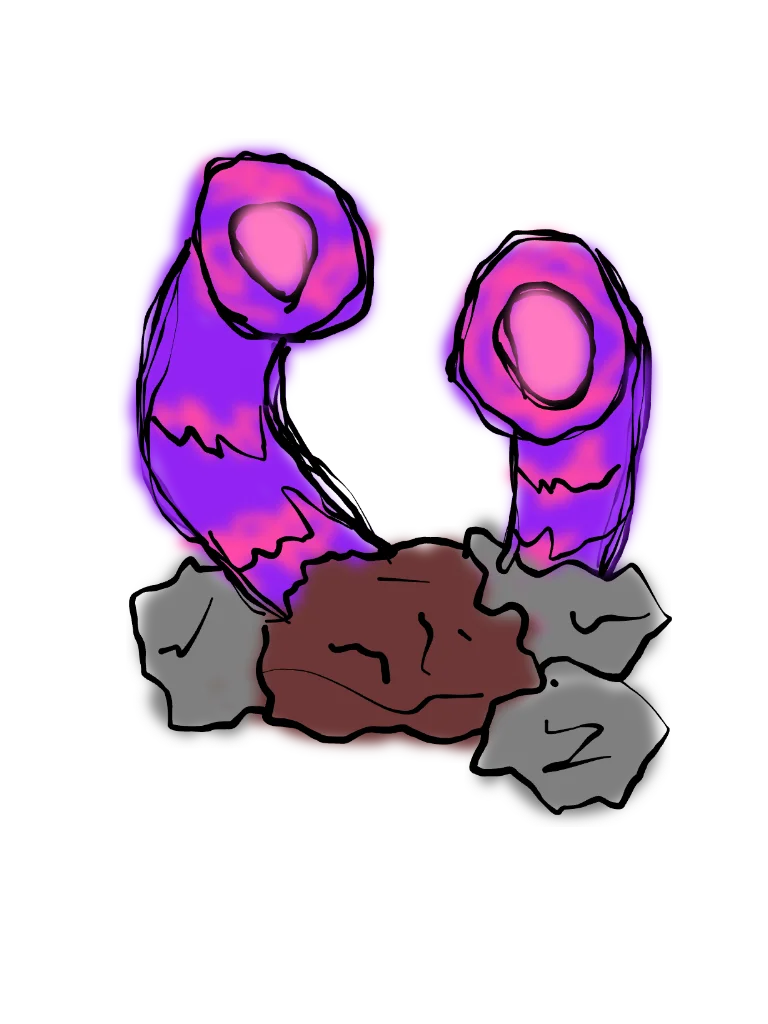 2 purple and pink sea tubes